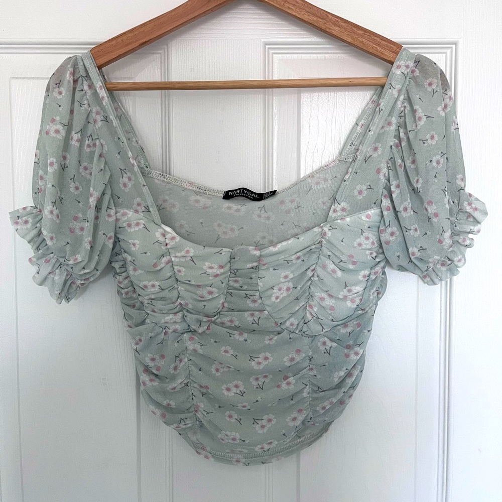 Nasty Gal Floral Print Crop Top